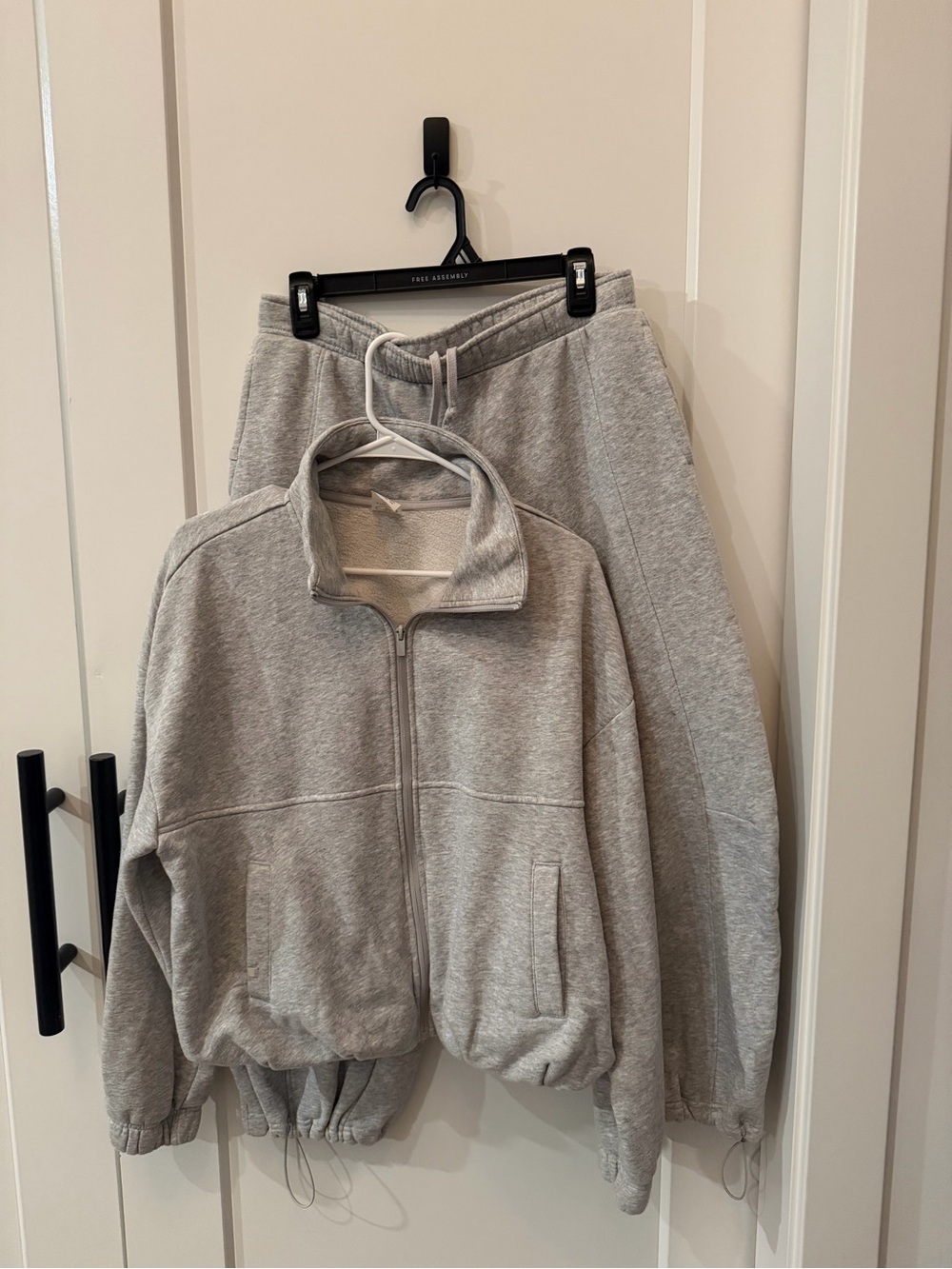 🩶 *SET* Sz M Athletic Works Light Gray Zip-Up Jacket and Sz S Barrel Sweatpants - Picture 11 of 11